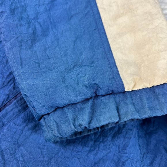 VTG 90s Notre Dame Fightin Irish Jacket Extra Large Blue Quarter Zip Puffer Coat - Picture 2 of 16